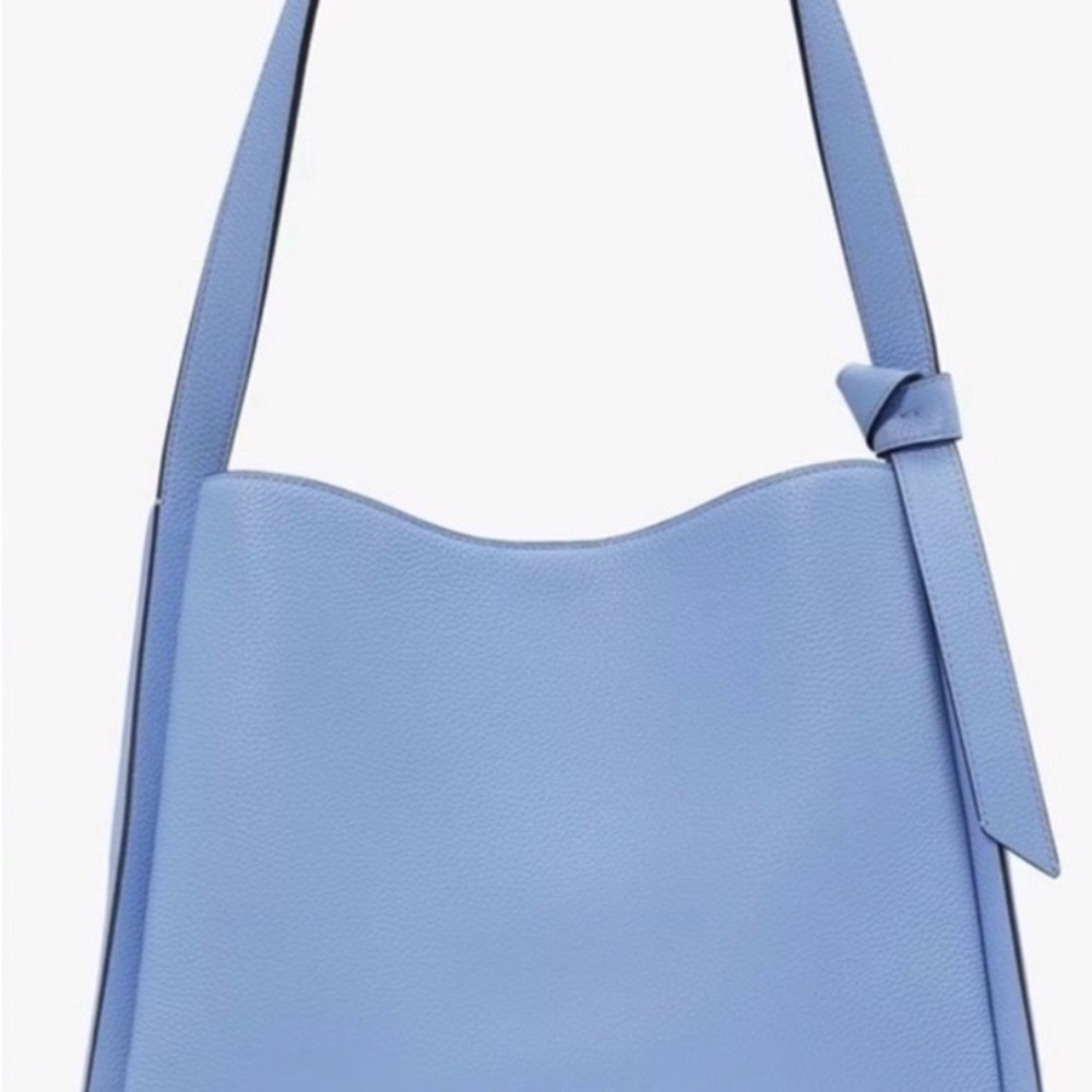 Kate Spade Light Blue Knot Large Pebble Leather Shoulder Bag - Picture 4 of 10